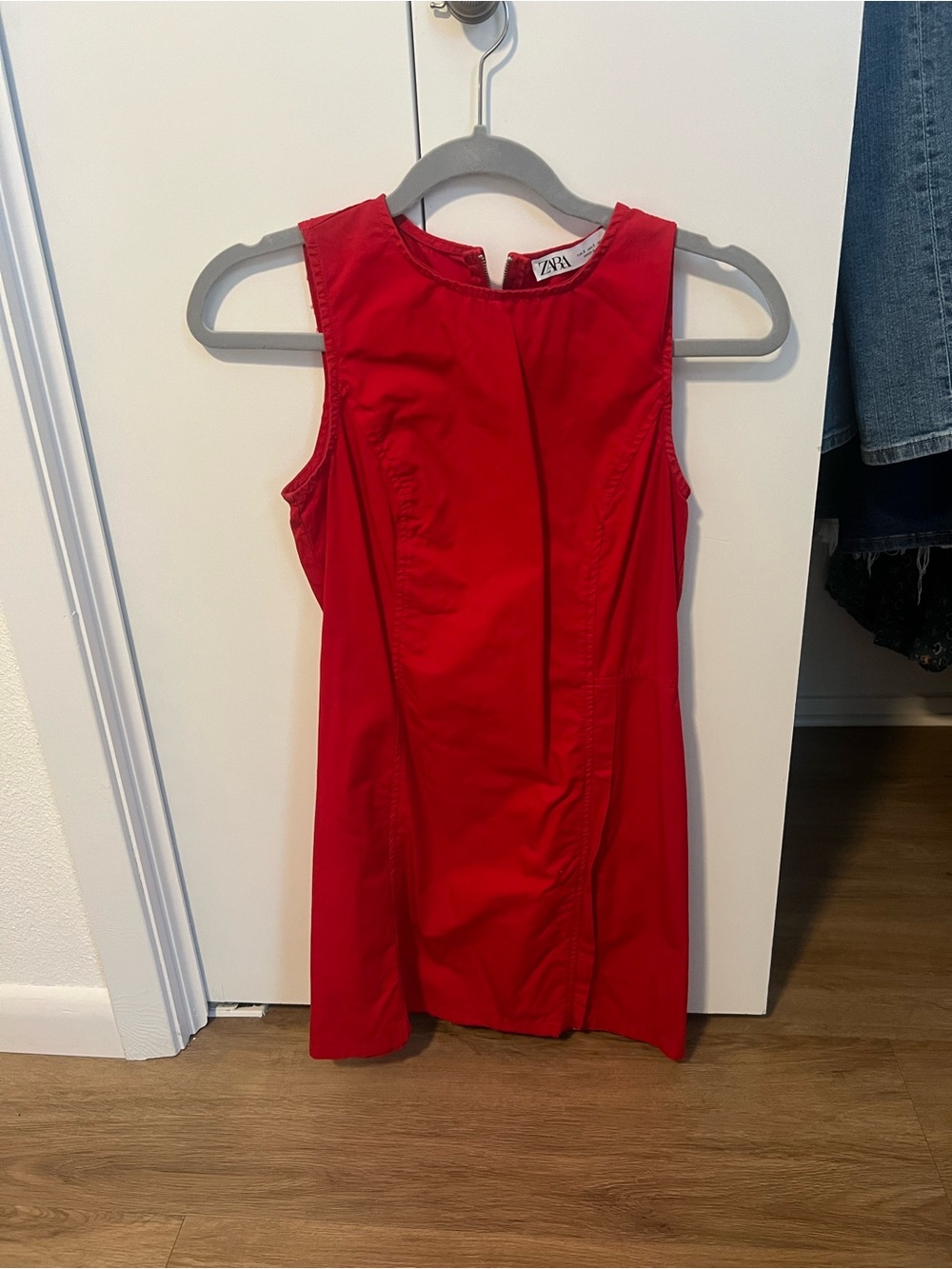 Zara Red Crewneck Dress
